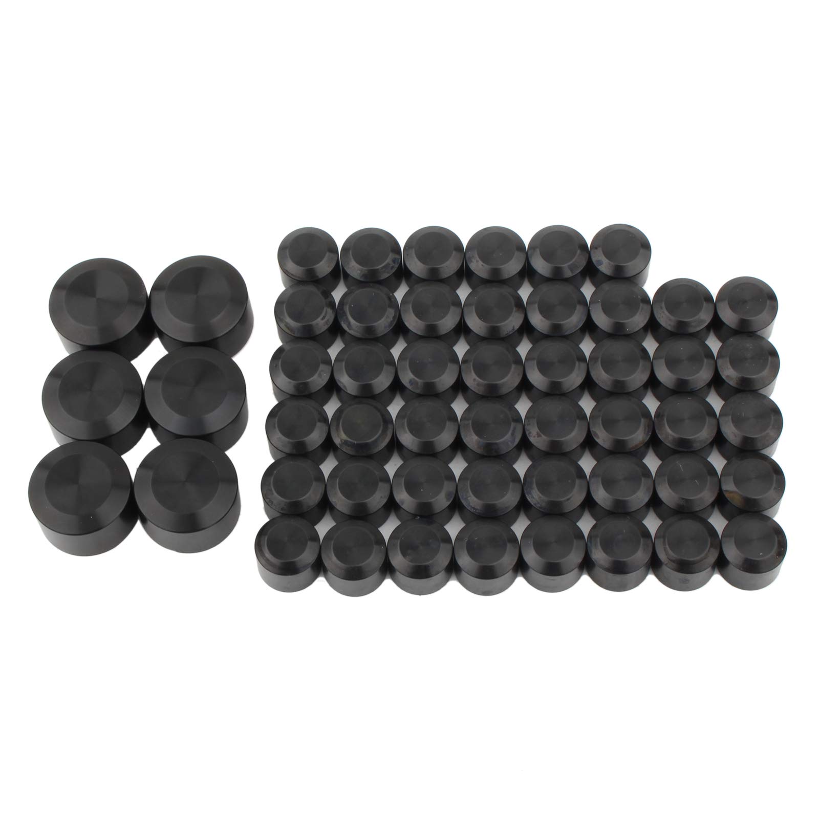 Harley Twin Cam Bolt Covers - Aluminum Caps for Motorcycle Engine (Pack of 61) - Perfect for Dyna 2000-2017 Models