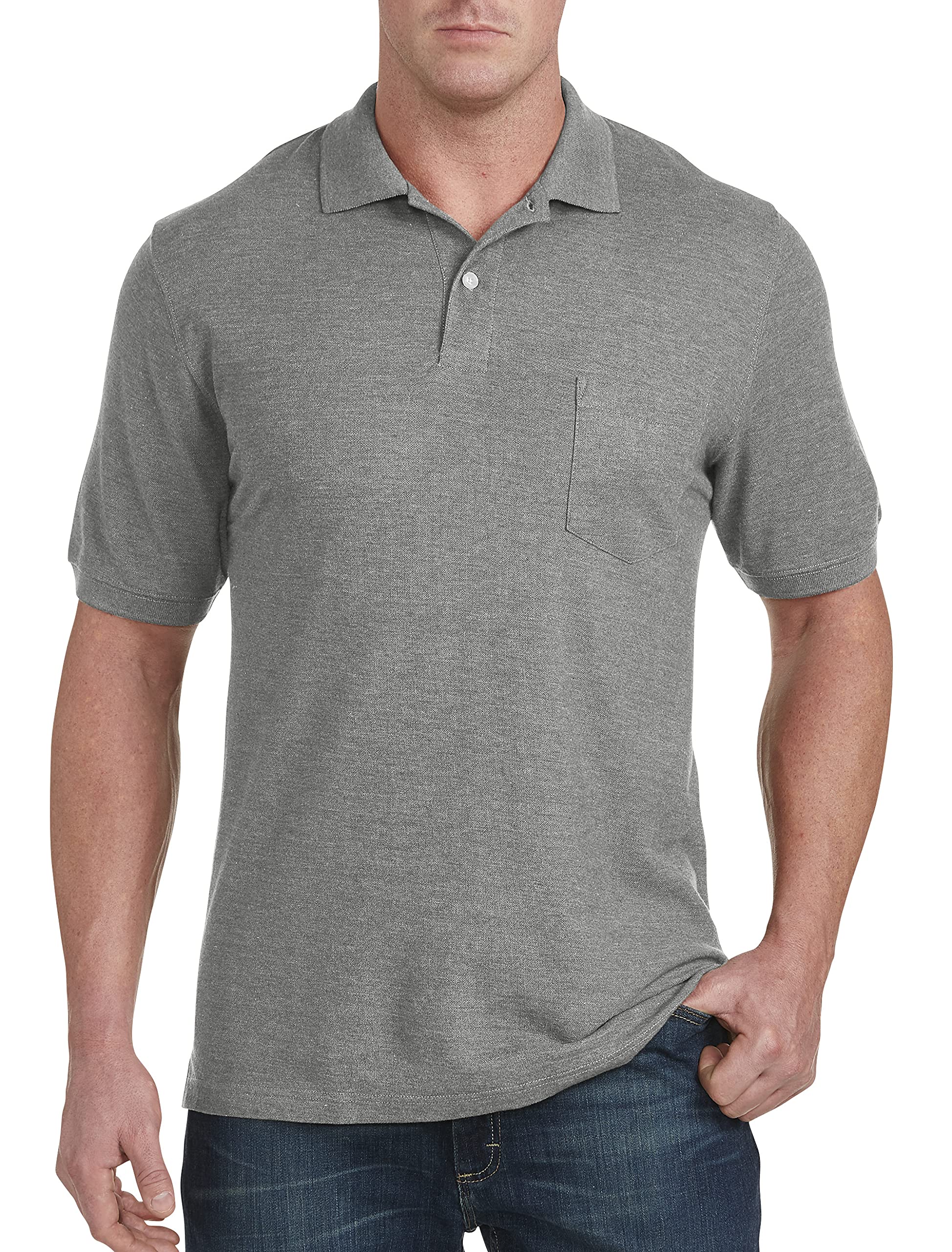 Harbor Bay by DXL Big and Tall Men's Pocket Piqué Polo Shirt - Comfortable Casual Wear for Work & Outdoor Activities