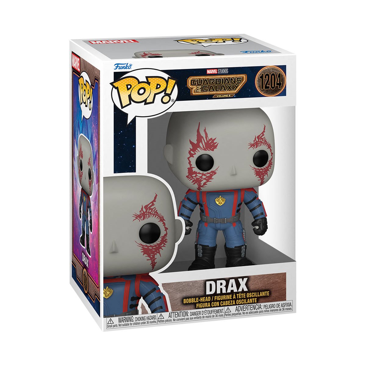 Guardians of the Galaxy Vol 3 Drax Funko Pop Vinyl Figure #1204 - Collectible Marvel Movie Character Toy for Display & Gifts