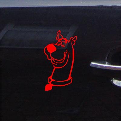 Reprowiwi Scooby Doo Vinyl Sticker Decal - Waterproof Bike, Helmet, Car, Laptop, Notebook, Wall Art Decoration - Perfect for Home, Office, Vehicle & MacBook Customization (Red)