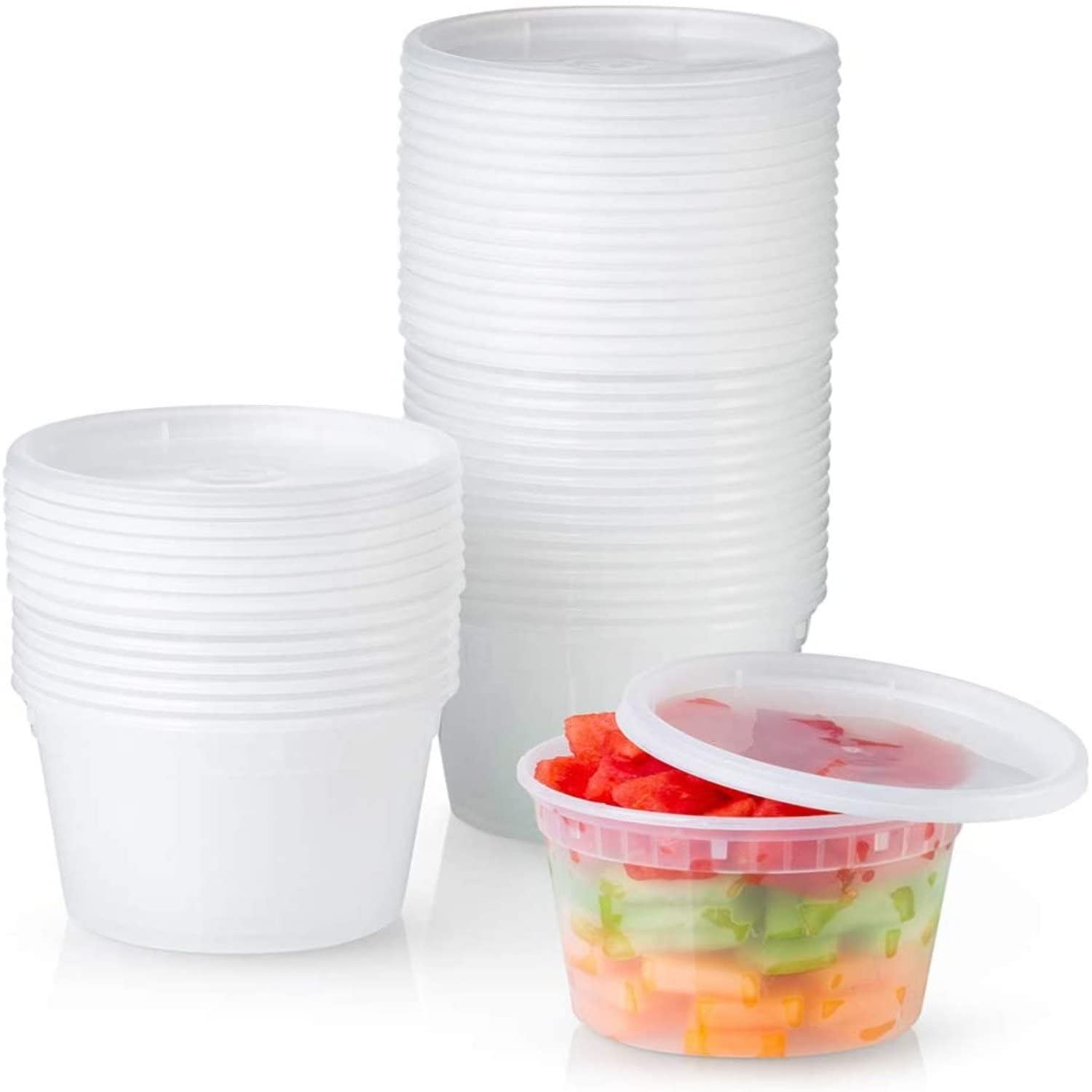 32 Oz Heavy Duty Food Storage Containers with Airtight Lids - BPA Free Plastic Deli Containers for Soup, Meal Prep, Leftovers & Restaurant Takeout (Pack of 120) - Ideal for Commercial Kitchens, Catering & Home Use