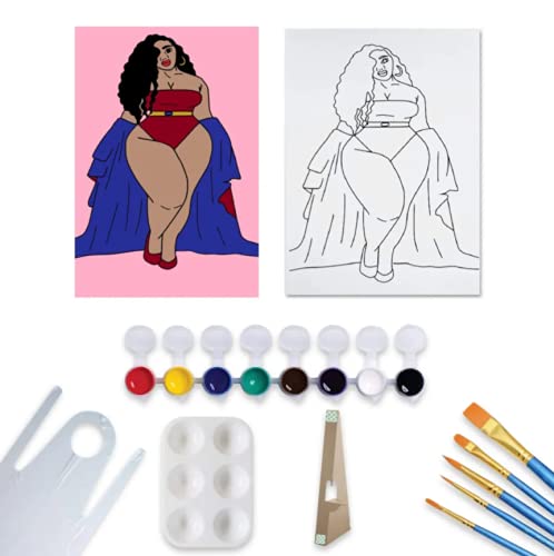 12x16 Pre-Drawn Canvas Paint Party Kit - DIY Art Supplies for Paint and Sip Events, Home Decor & Creative Gift Ideas