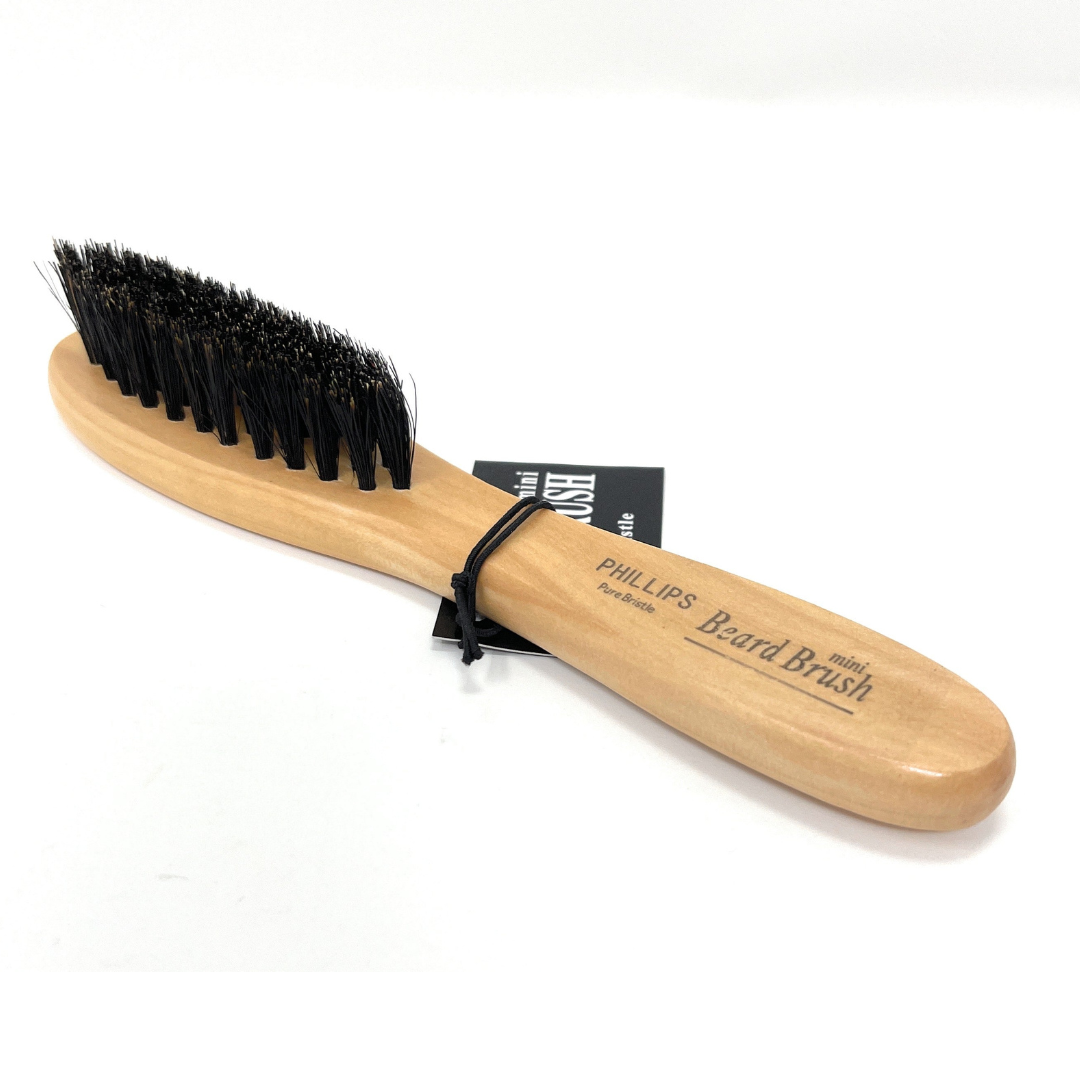 Phillips Mini Military Style Beard Brush for Men – Perfect for Short Hair & Stubble – Grooming & Styling Essential for Travel & Daily Use