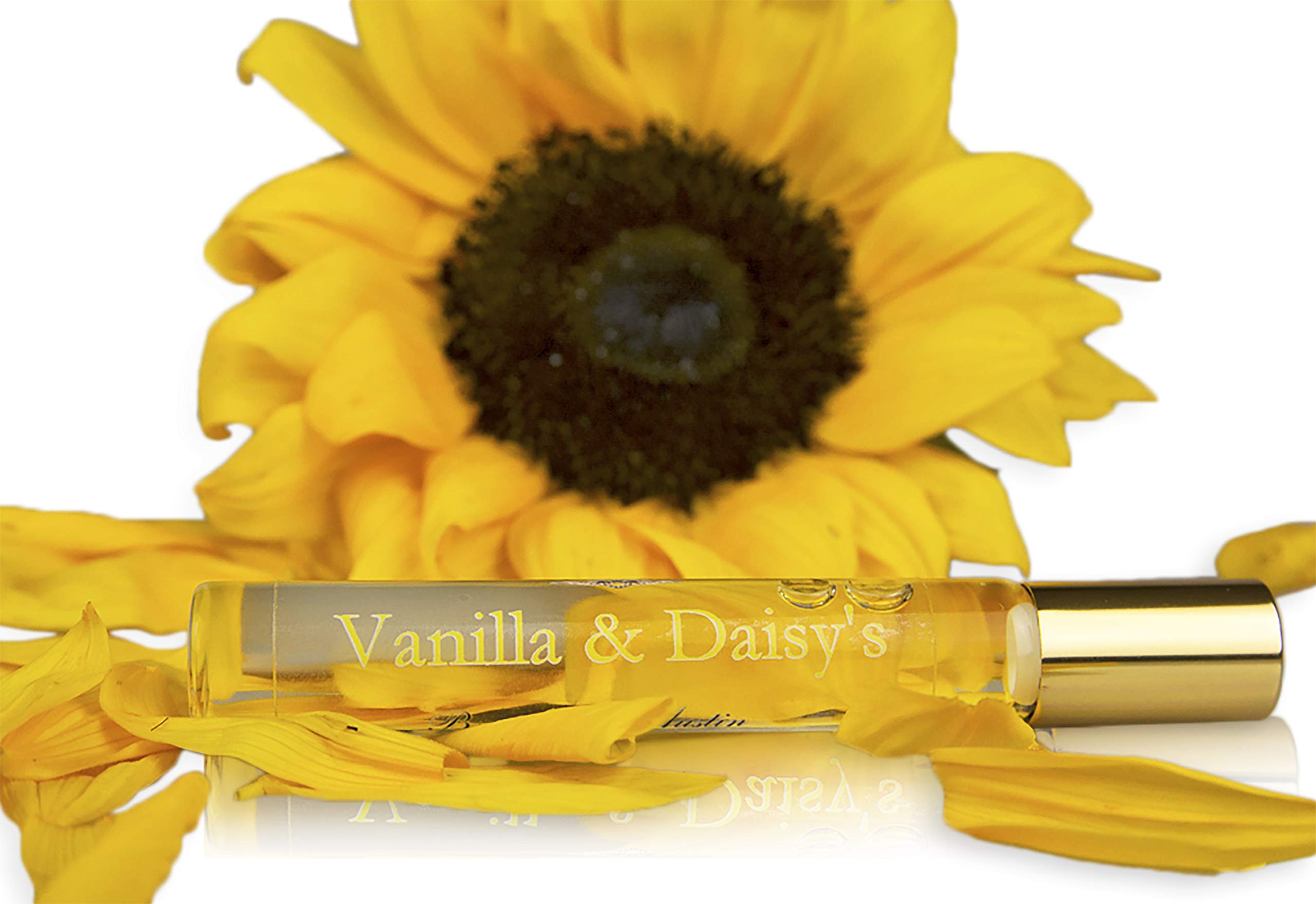 Daisy & Vanilla Essential Oil Roll-On for Travel - Portable Aromatherapy for Relaxation, Stress Relief & Sleep - Perfect for Airplanes, Yoga & Meditation