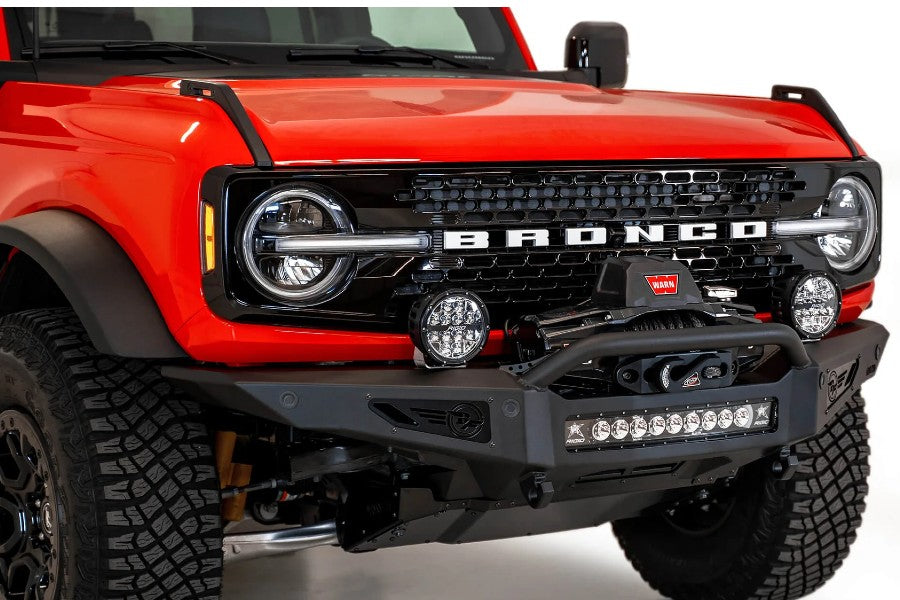Ford Bronco Rock Fighter Front Winch Bumper by Addictive Desert Designs - Heavy Duty Off-Road Protection for Adventure & Trail Riding