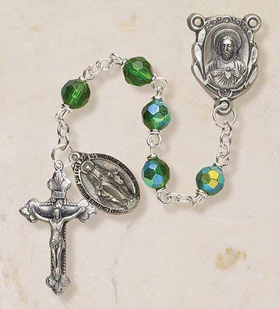 1home Emerald Prague Rosary - Beautiful Green Beaded Catholic Prayer Beads for Devotion, Meditation & Gifts | Perfect for Church, Travel & Daily Prayer