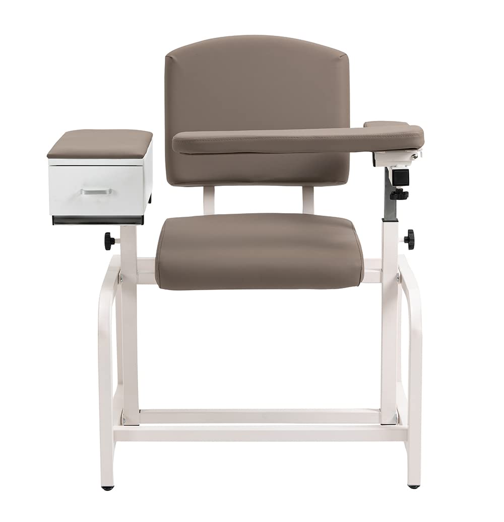 Medycare Adjustable Phlebotomy Chair for Blood Draw & Medical Procedures - Gray - Ideal for Clinics, Hospitals & Treatment Rooms