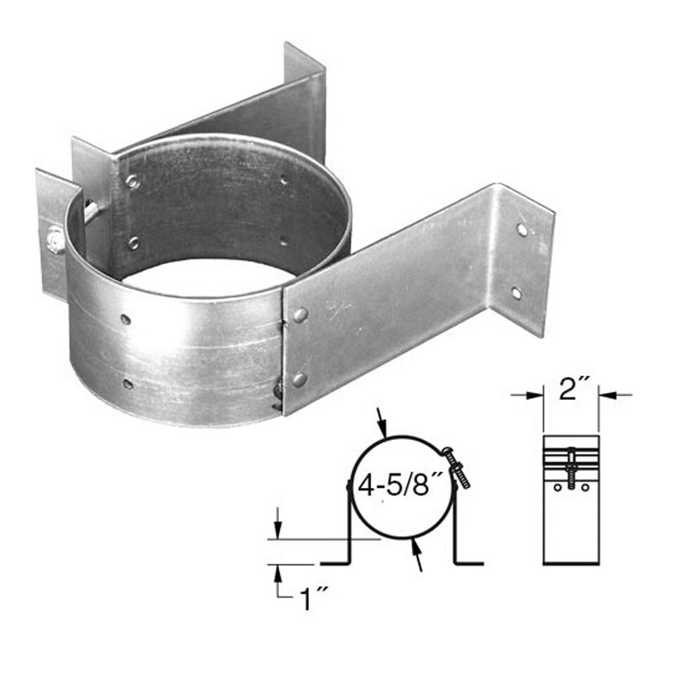 DuraVent 4 PelletVent Pro Wall Strap - Heavy Duty Support Bracket for Pellet Stove Venting Systems | Perfect for Home Heating & Outdoor Installations