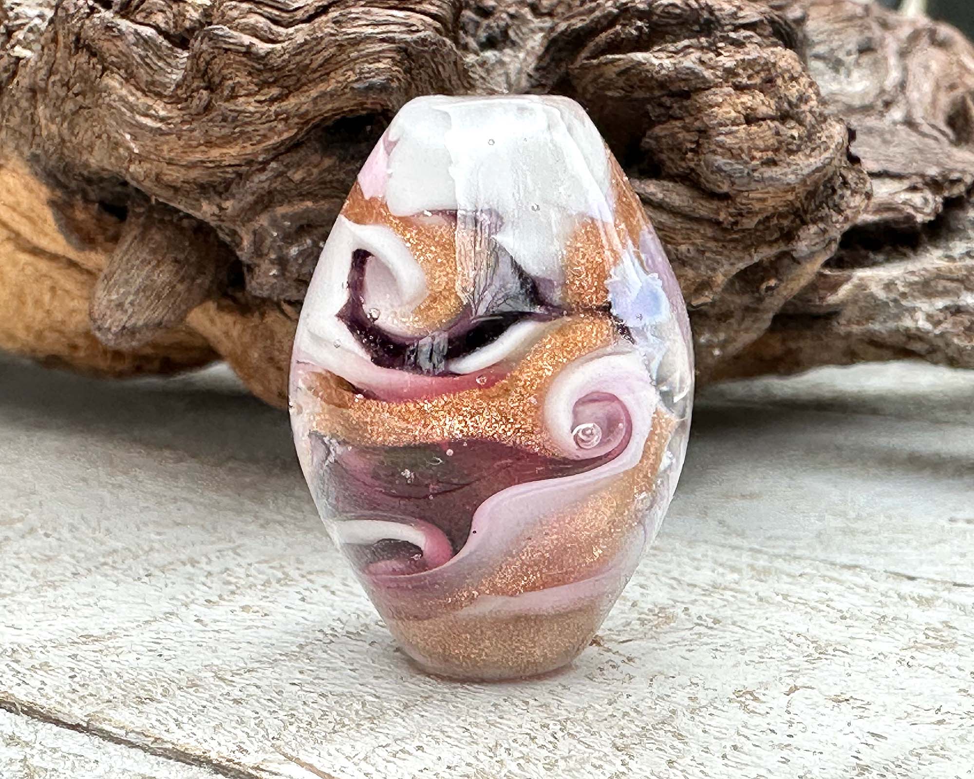 Soft Pastel Shimmer Lampwork Glass Focal Bead for Jewelry Making - DIY Necklace, Bracelet & Earring Designs