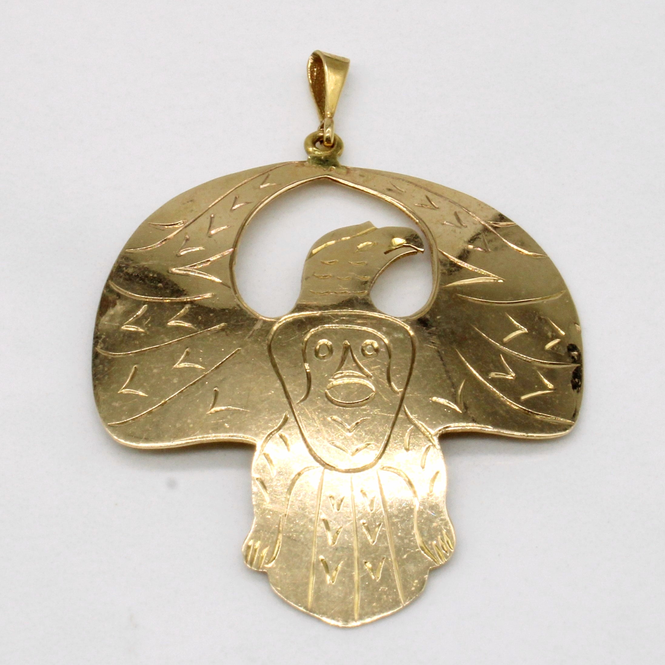 10K Yellow Gold Eagle Pendant Necklace for Men - American Eagle Jewelry Gift for Dad, Husband, Boyfriend - Perfect for Birthday, Anniversary & Special Occasions