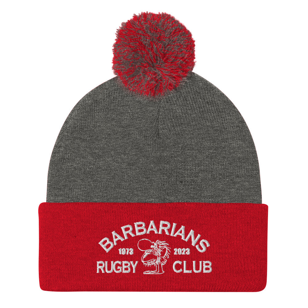 Binghamton Barbarians Pom Pom Beanie - Winter Knit Hat for Men & Women - Cozy Fleece Lined Skull Cap for Cold Weather - Perfect for Football Games, Skiing, and Outdoor Activities
