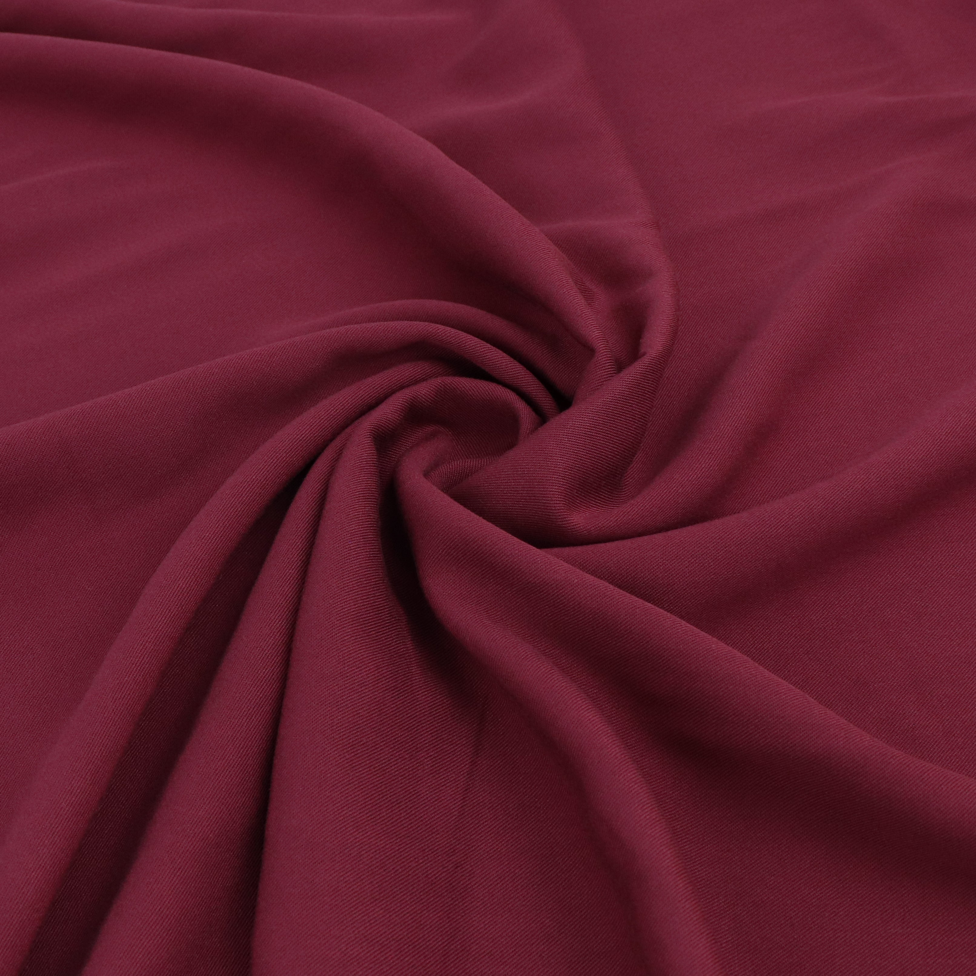 Premium Viscose Twill Fabric - Burgundy Red Color - 75cm End of Bolt - Ideal for Dresses, Skirts, and DIY Sewing Projects