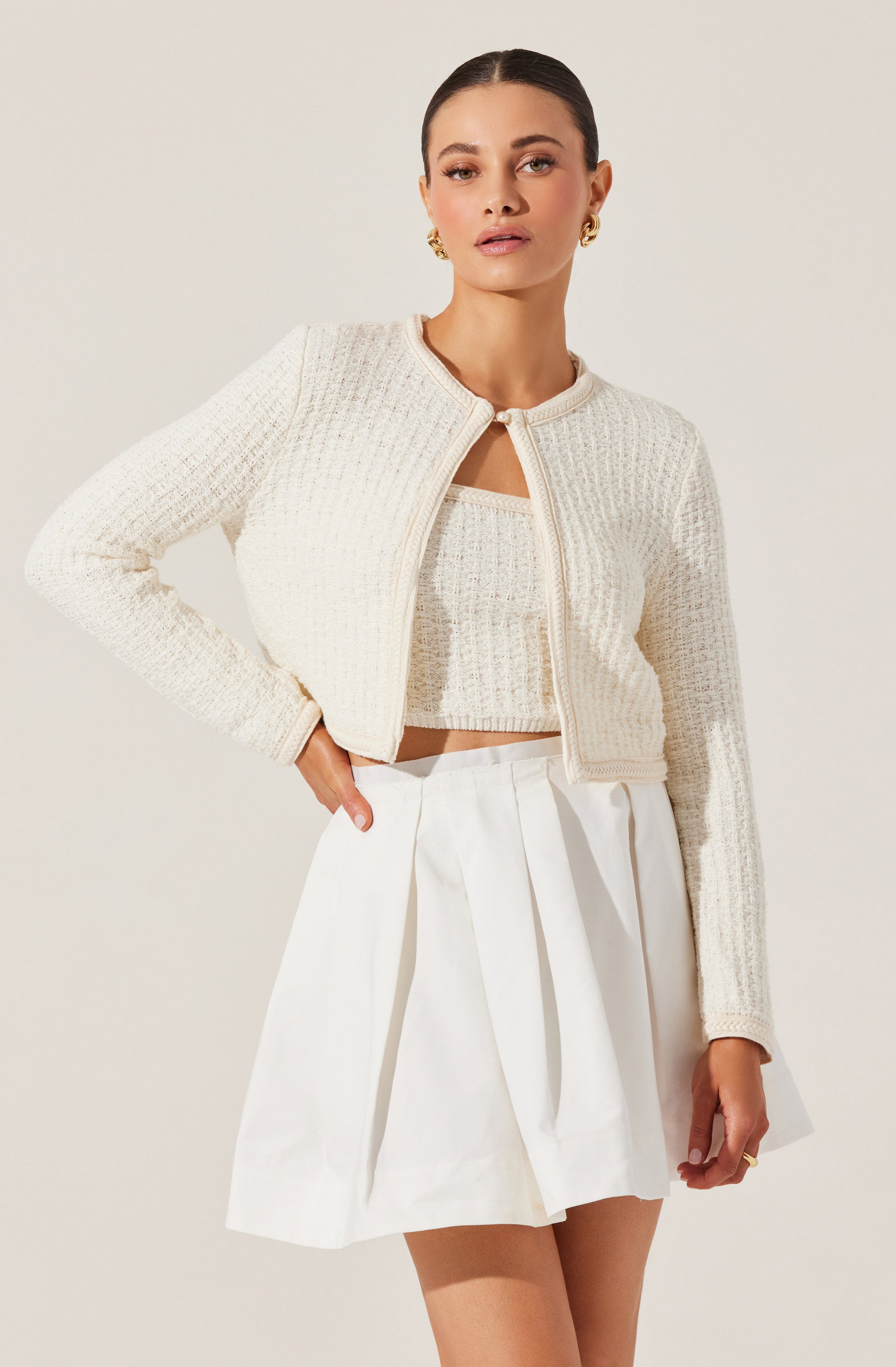 Blaise Pearl Button Cardigan for Women - Elegant Knit Sweater with Pearl Details | Perfect for Office Wear, Date Nights & Fall Layering