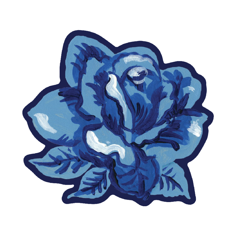 BLUE ROSE by Nathalie Lete - Floral Art Print for Home Decor, Perfect for Living Room, Bedroom & Office Wall Art