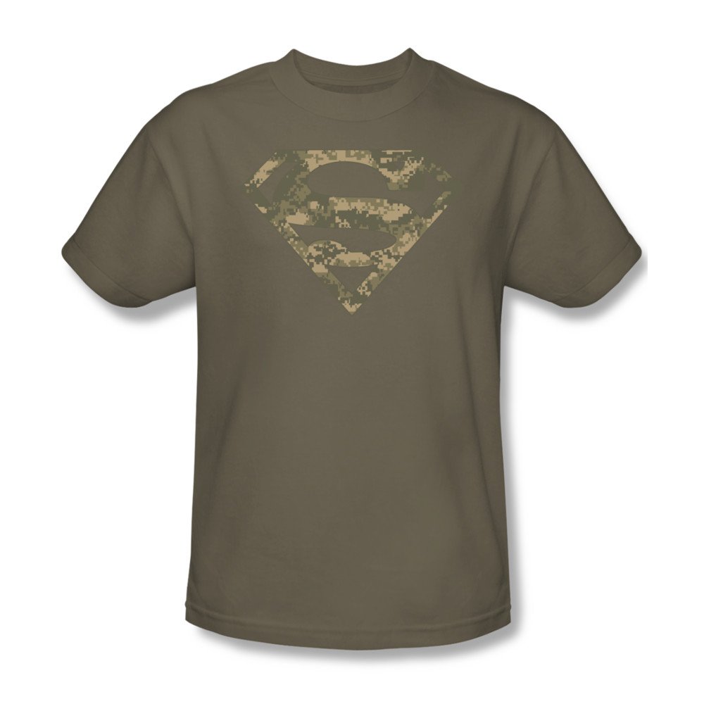 Superman Army Camo Shield Graphic T-Shirt - XXXL Size for Men | Superhero Comic Apparel for Casual Wear & Cosplay