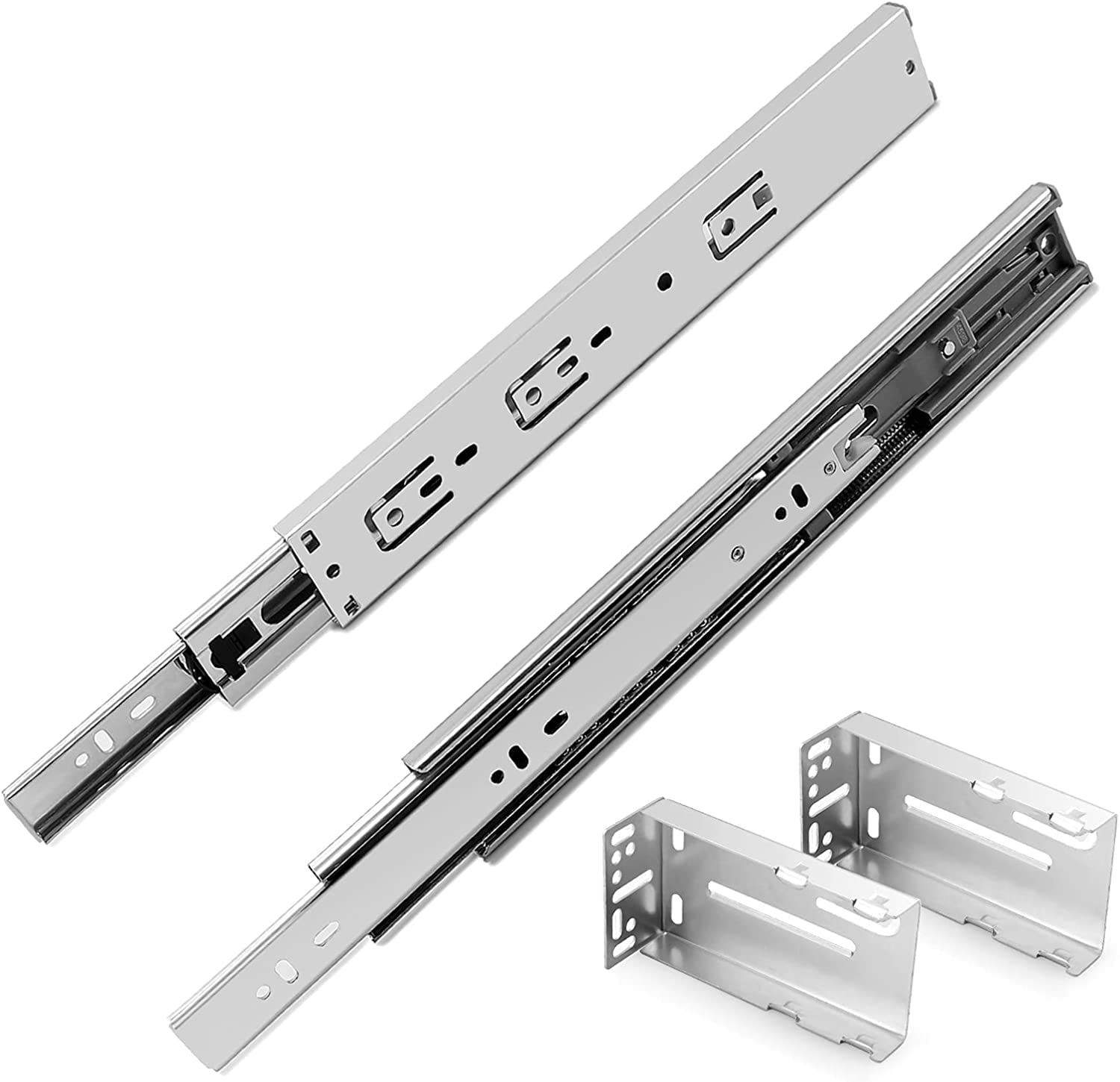 Gobrico 14-Inch Soft Close Full Extension Ball Bearing Drawer Slides - Heavy Duty 3-Fold Cabinet Rails with Brackets (10 Pairs) - Perfect for Kitchen Cabinets, Office Furniture & DIY Storage Solutions