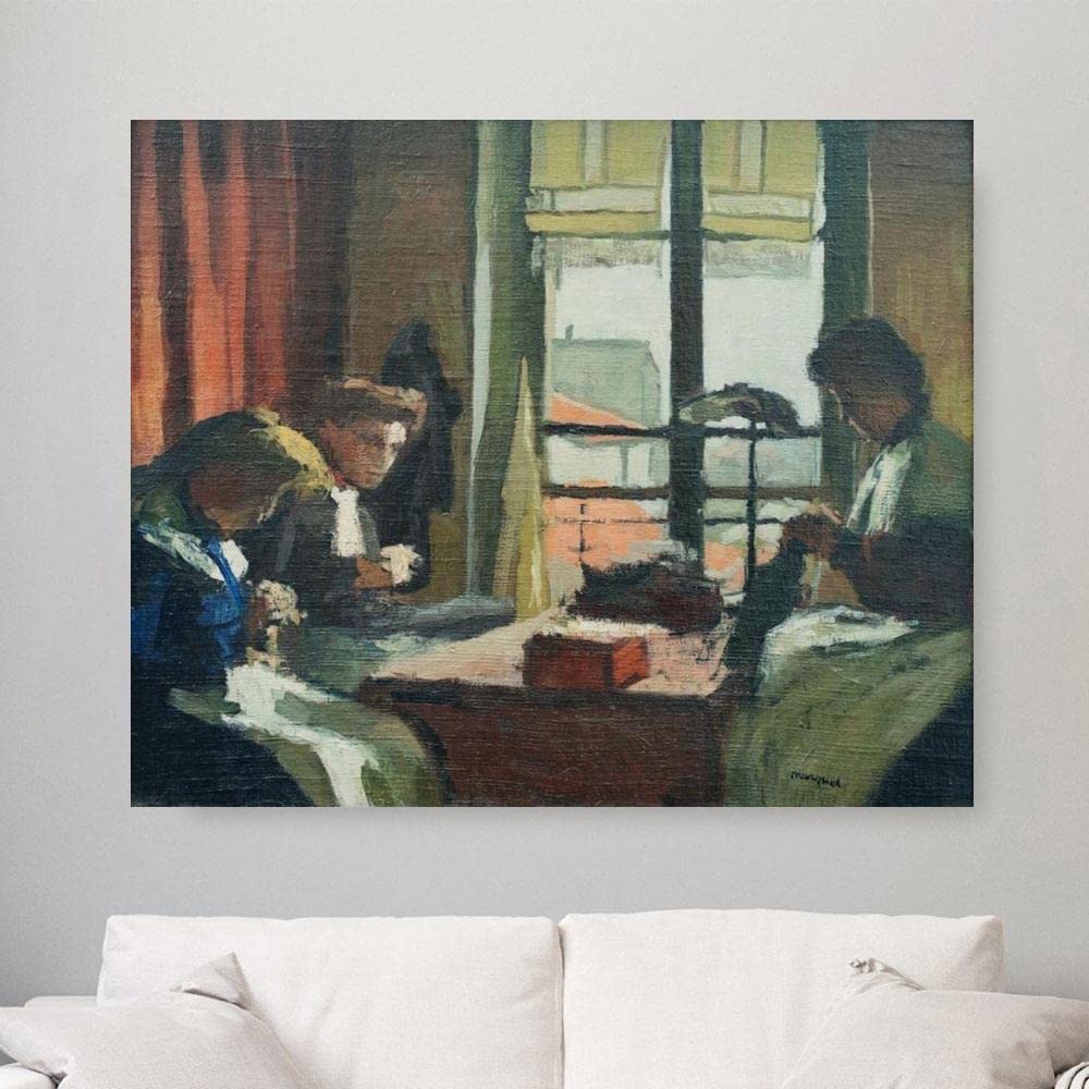 AMANUO Albert Marquet Hand Painted Oil Painting Reproduction - 48x40 Inch Rolled Canvas Wall Art (120x100cm) for Living Room, Bedroom & Office Decor - The Plastermakers D5029