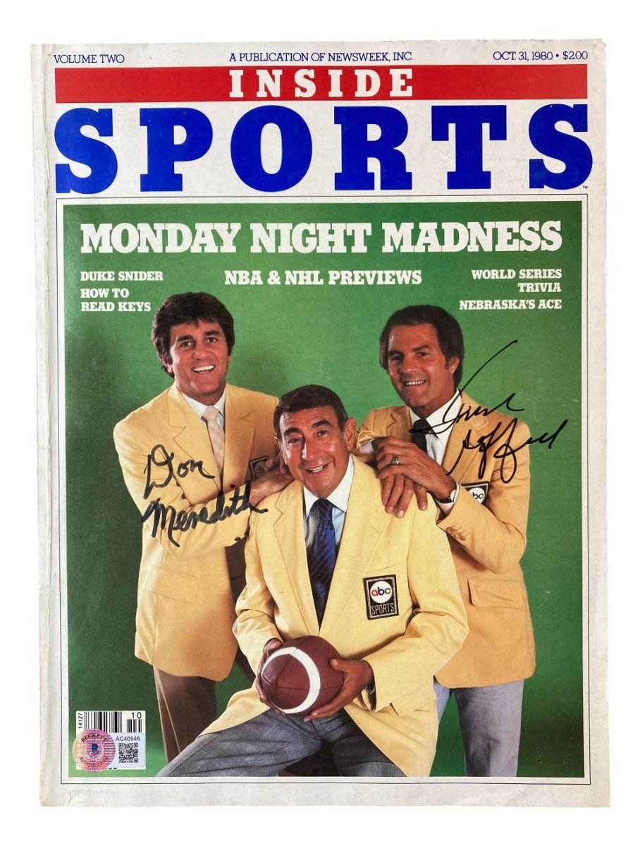 Don Meredith & Frank Gifford Autographed 1980 Inside Sports Magazine - BAS AC40946 - Rare Collectible for NFL Memorabilia Fans & Sports History Enthusiasts