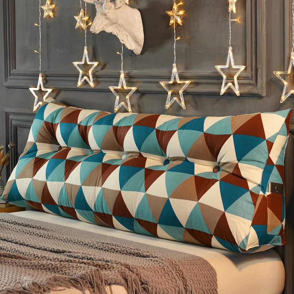 **Triangle Bed Back Cushion Pillow - 59 Inch Soft Upholstered Wedge Pillow for Reading, Lounging & Back Support - Perfect for Beds, Sofas & Floor Seating**
