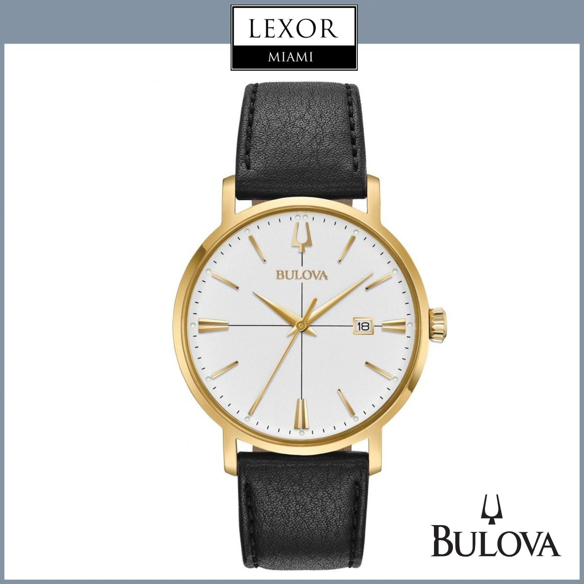 Bulova 97B172 Aero Jet Black Leather Strap Men's Watch | Water-Resistant Chronograph | Perfect for Business, Casual & Formal Occasions