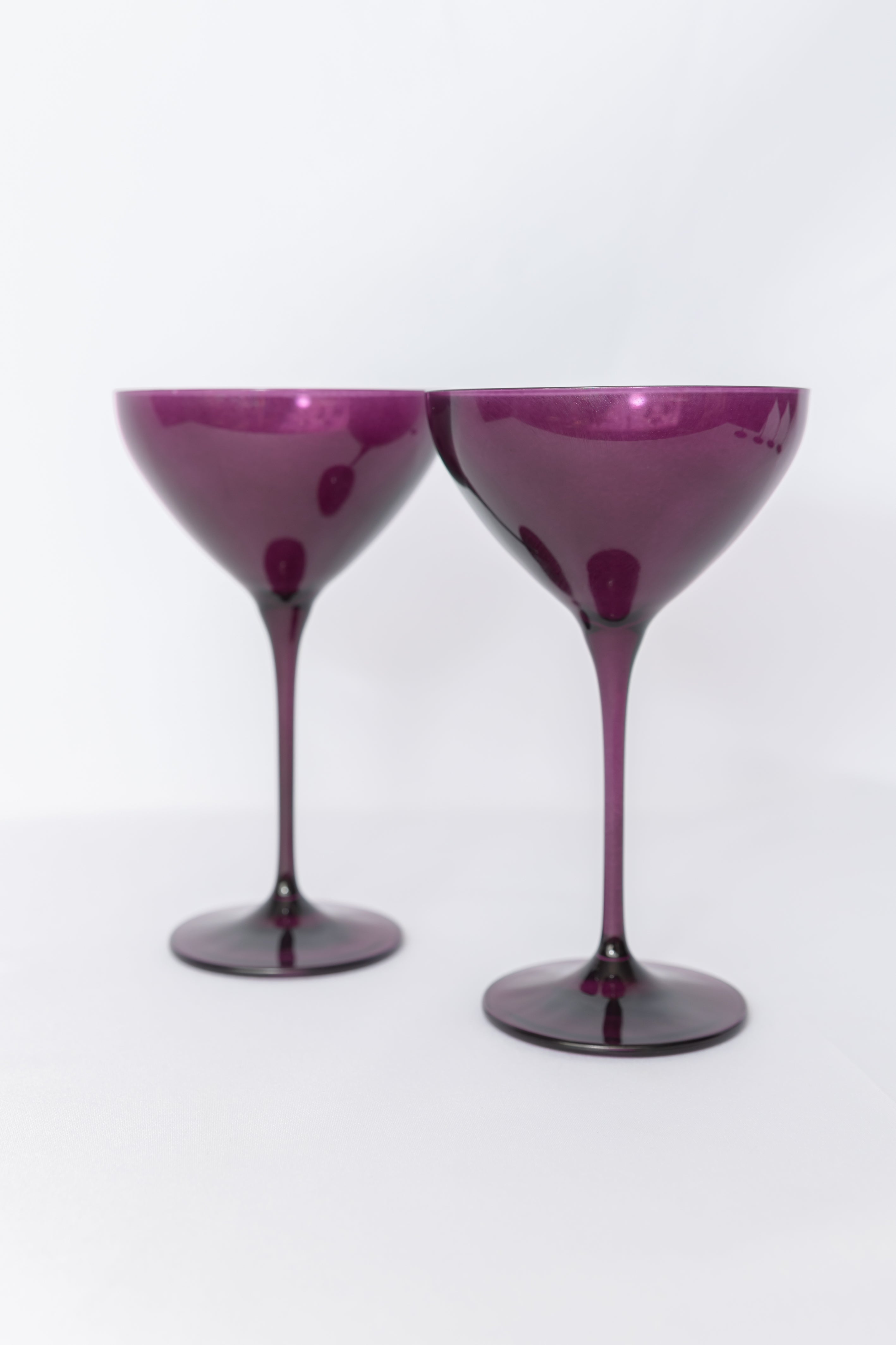 Estelle Colored Martini Glass Set of 2 - Elegant Amethyst Purple Cocktail Glasses for Parties, Bars & Home Entertaining