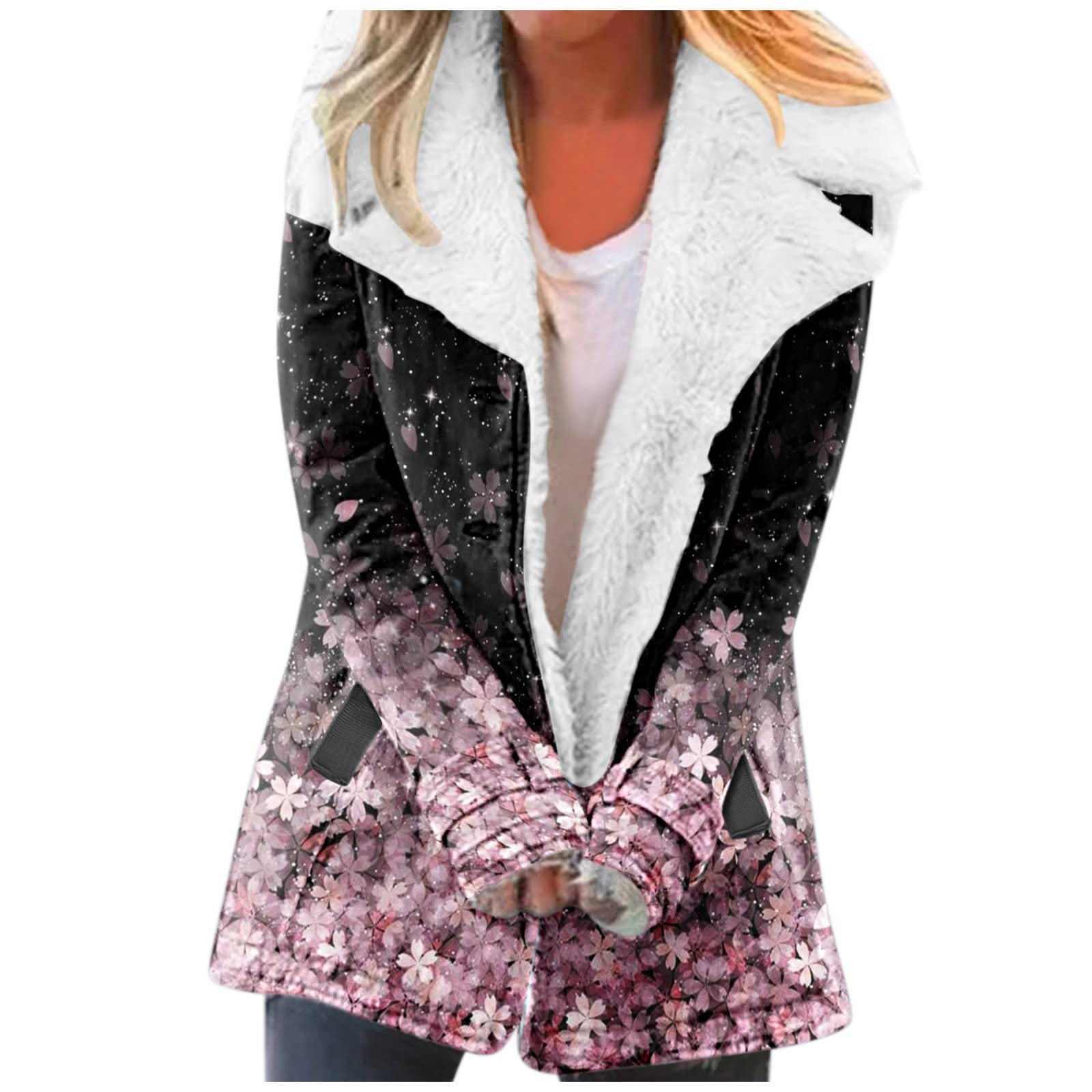 Women's Winter Warm Coat - Loose Fit Batwing Sleeve Waffle Knit Button Down Shacket Top | Cozy Outerwear for Cold Weather, Casual Outings & Office Wear