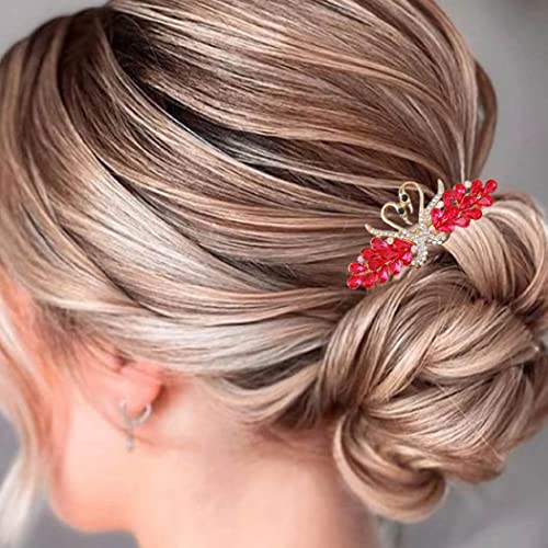 Sparkling Rhinestone Hair Clips for Women - Elegant Jeweled Barrettes for Parties & Weddings