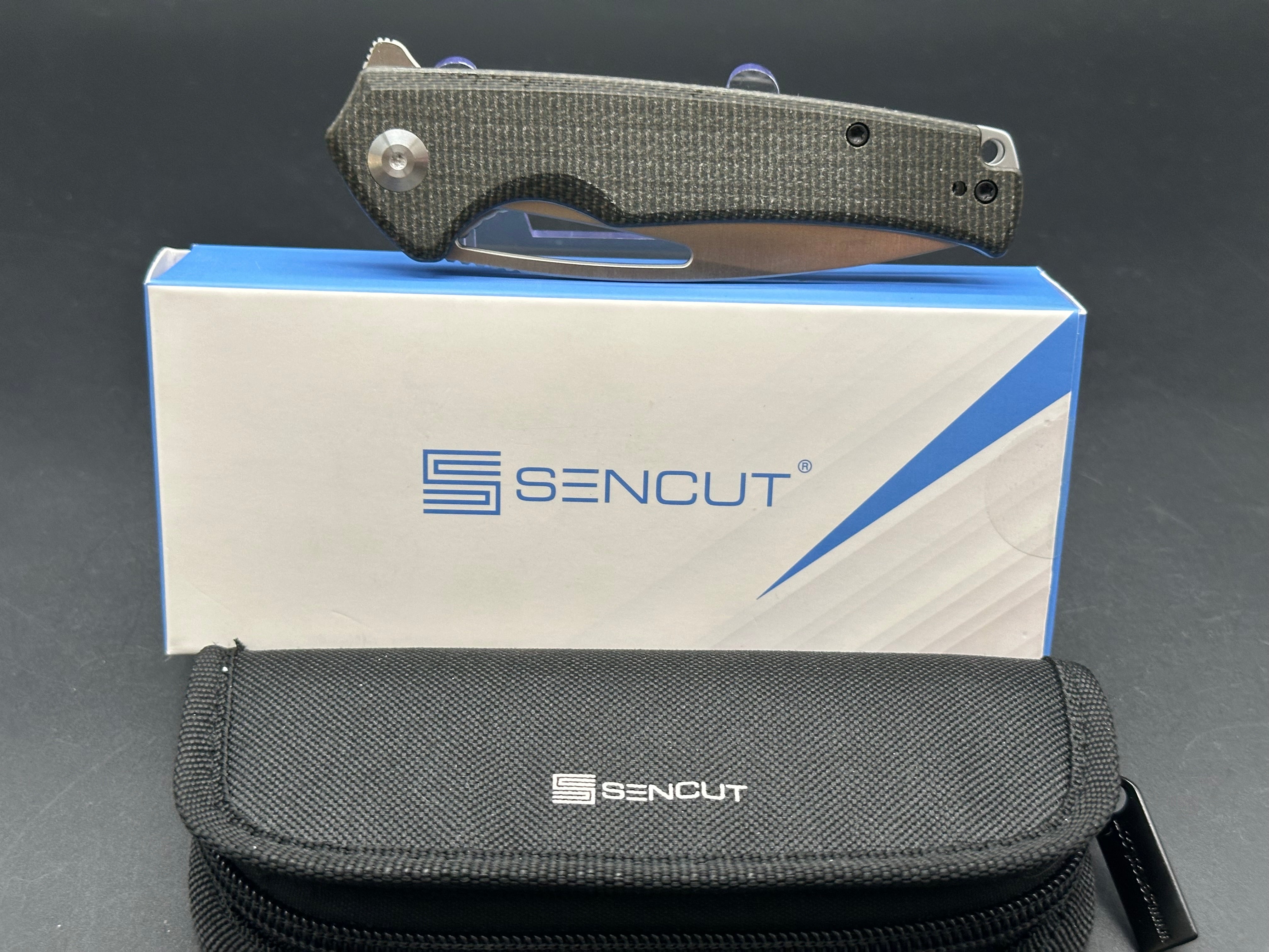 SENCUT Mims Knife - Dark Green Micarta Folding Pocket Knife for Camping, Hiking & Everyday Carry (EDC)
