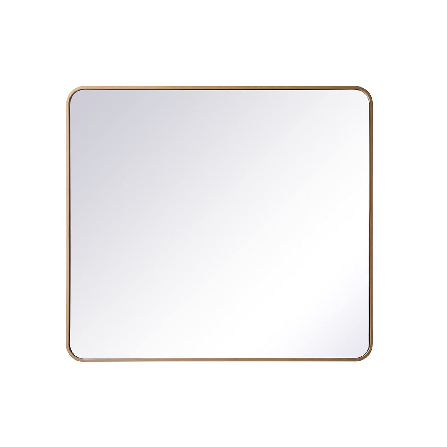 Elegant Brass Rectangular Mirror 36x40 - Home Decor & Bathroom