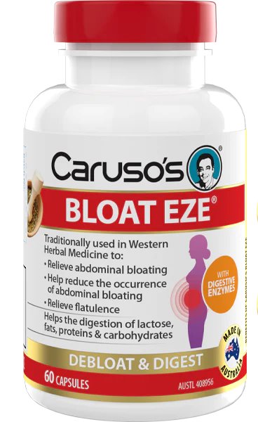 Caruso's Bloat EZE - Fast-Acting Gas & Bloating Relief Supplement for Digestive Comfort | Supports Gut Health & Reduces Discomfort After Meals | Ideal for Travel, Workouts & Digestive Wellness