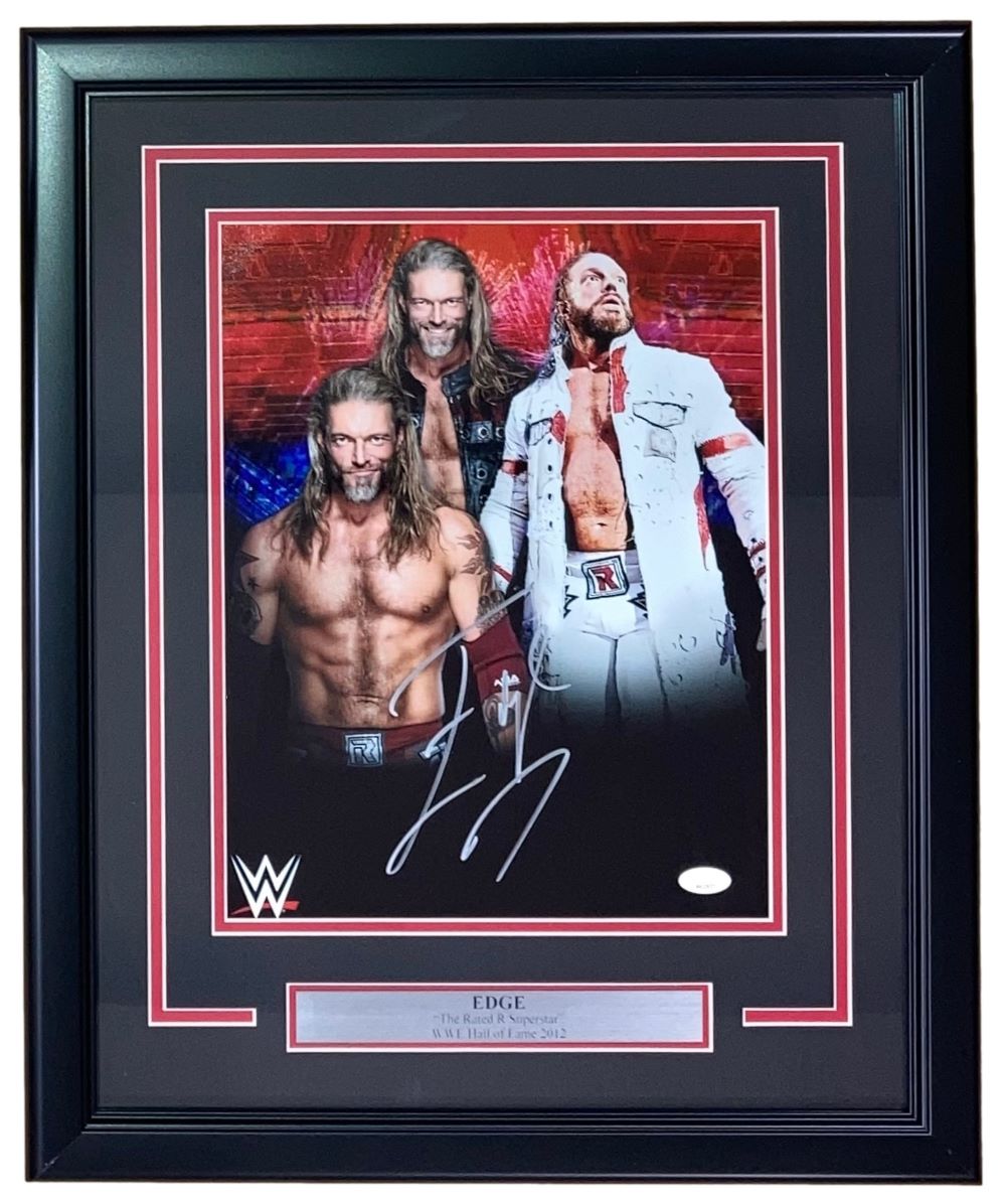 Authentic WWE Edge Signed 11x14 Framed Photo with JSA Certificate - Perfect for Wrestling Fans, Man Cave Decor, and Sports Memorabilia Collectors