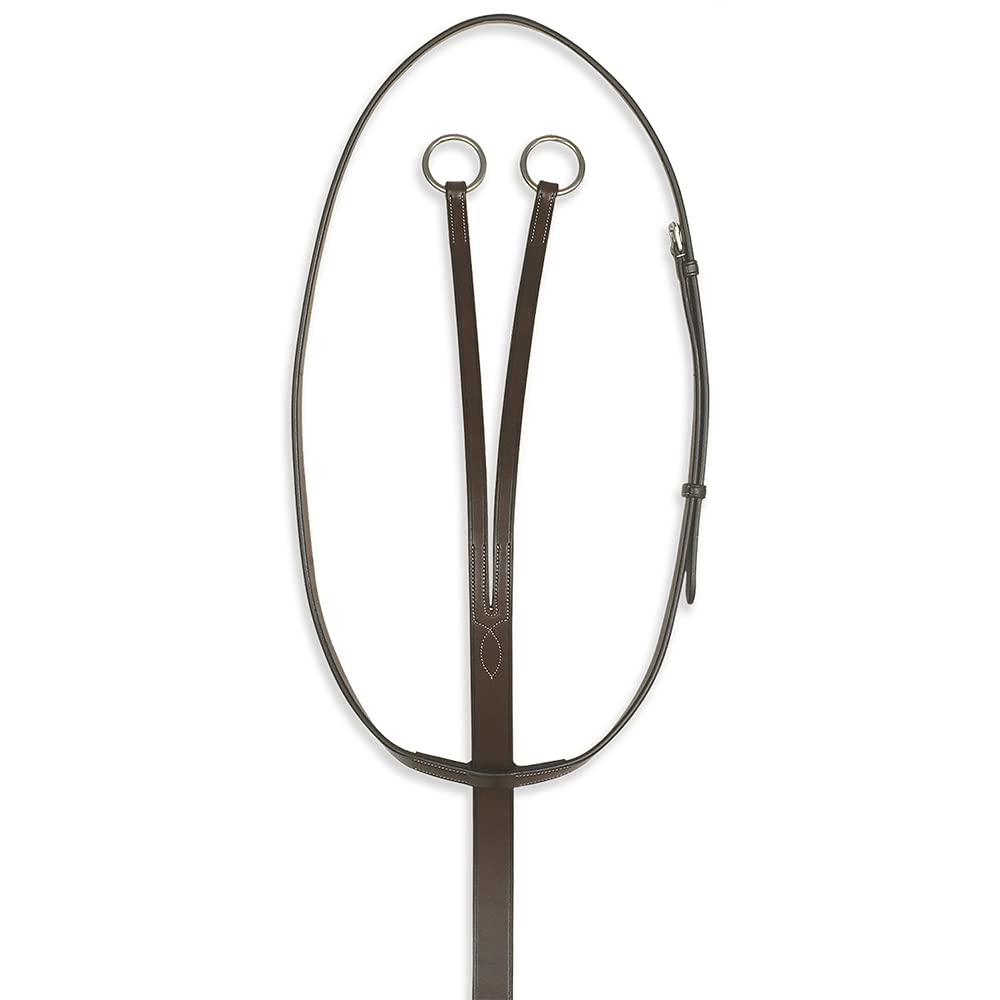 Pessoa Pro Fancy Stitched Running Martingale for Horses | Adjustable Leather Training Aid | English & Western Riding Equipment for Dressage & Jumping