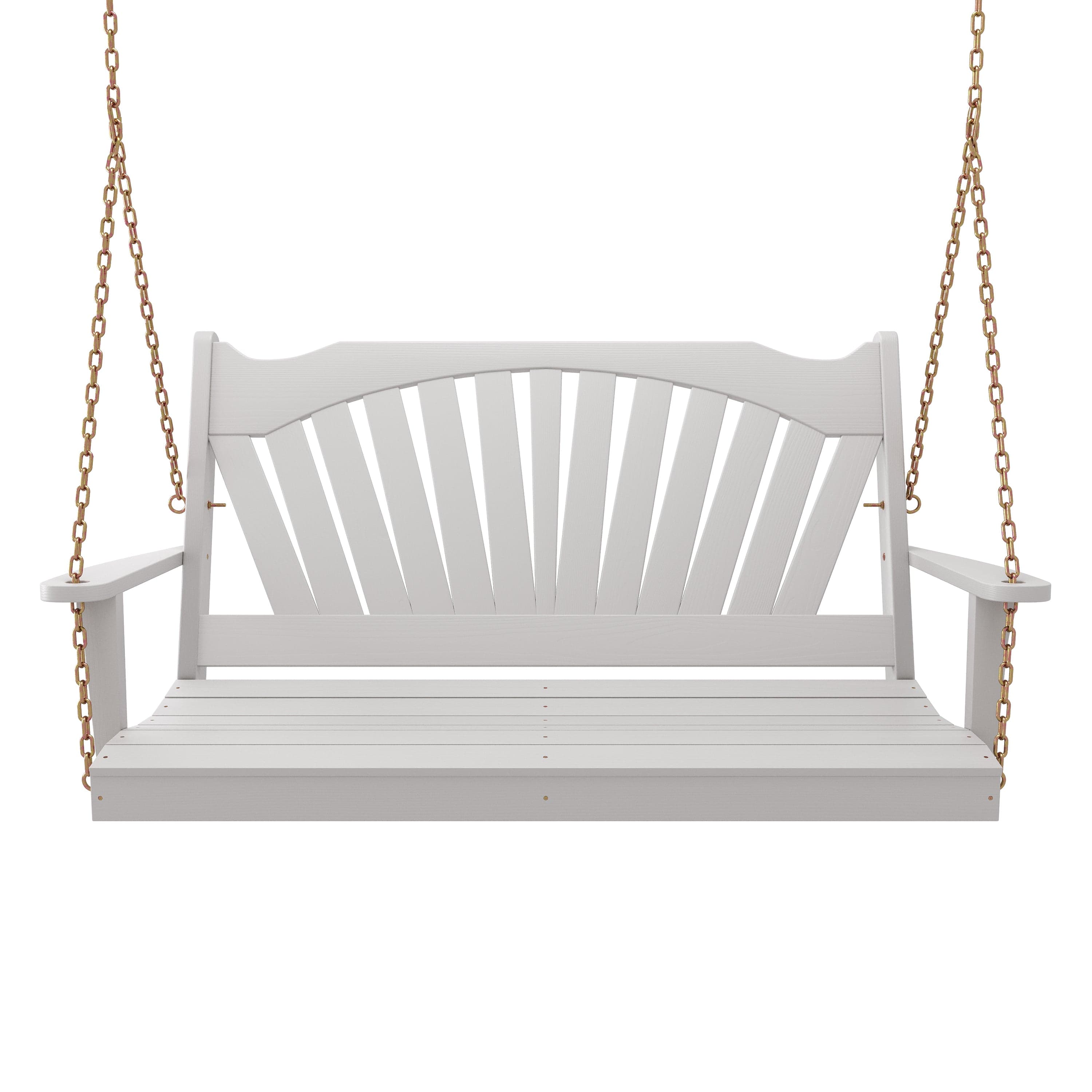 Keystone Amish Co. 5-Foot White Sunburst Porch Swing - Perfect for Outdoor Patio, Garden, or Backyard Relaxation