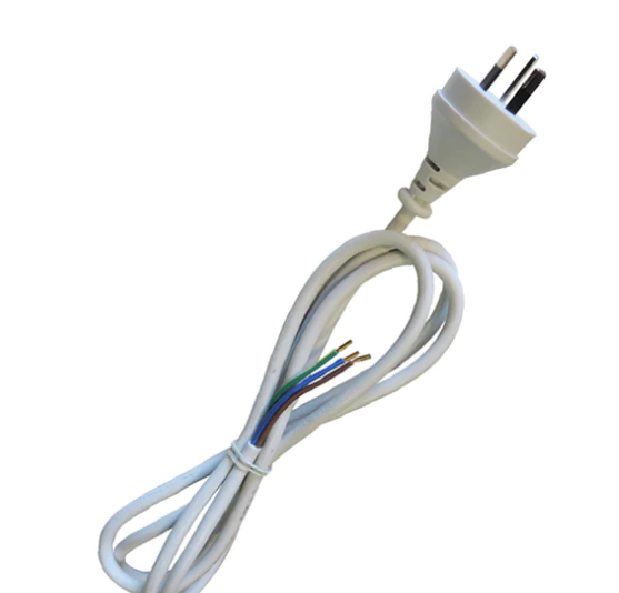 1.7m Flexible White 3-Core Extension Cord with Plug - Perfect for Home, Office, and Outdoor Use