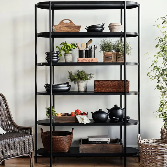 Sturdy Metal Shelving Units for Garage, Kitchen & Storage - Heavy Duty Steel Rack with Adjustable Shelves - Perfect for Organizing Tools, Pantry & Closet (Black, 5-Tier)
