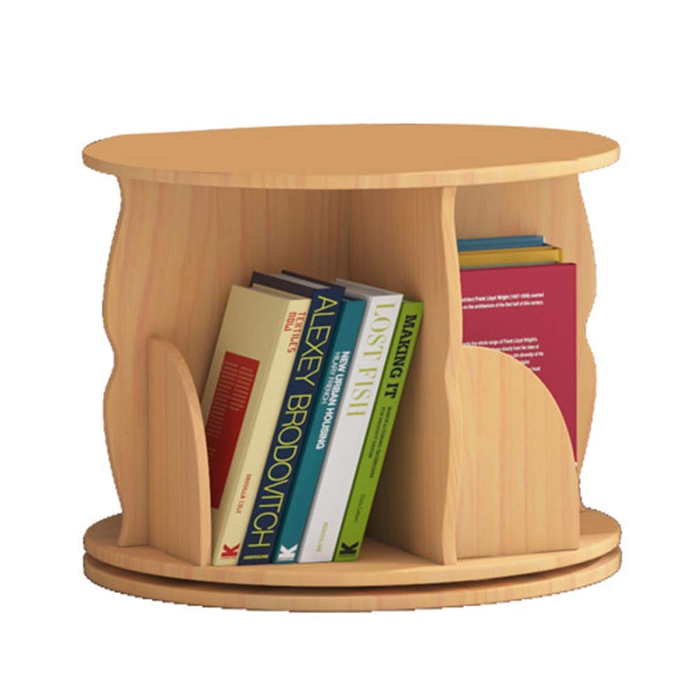 Solid Wood Rotating Bookshelf - 1/2/3/4/5/6 Tier Floor Standing Bookcase for CDs, Movies & Books (1-Tier Size) - Perfect for Living Room, Office & Bedroom Storage