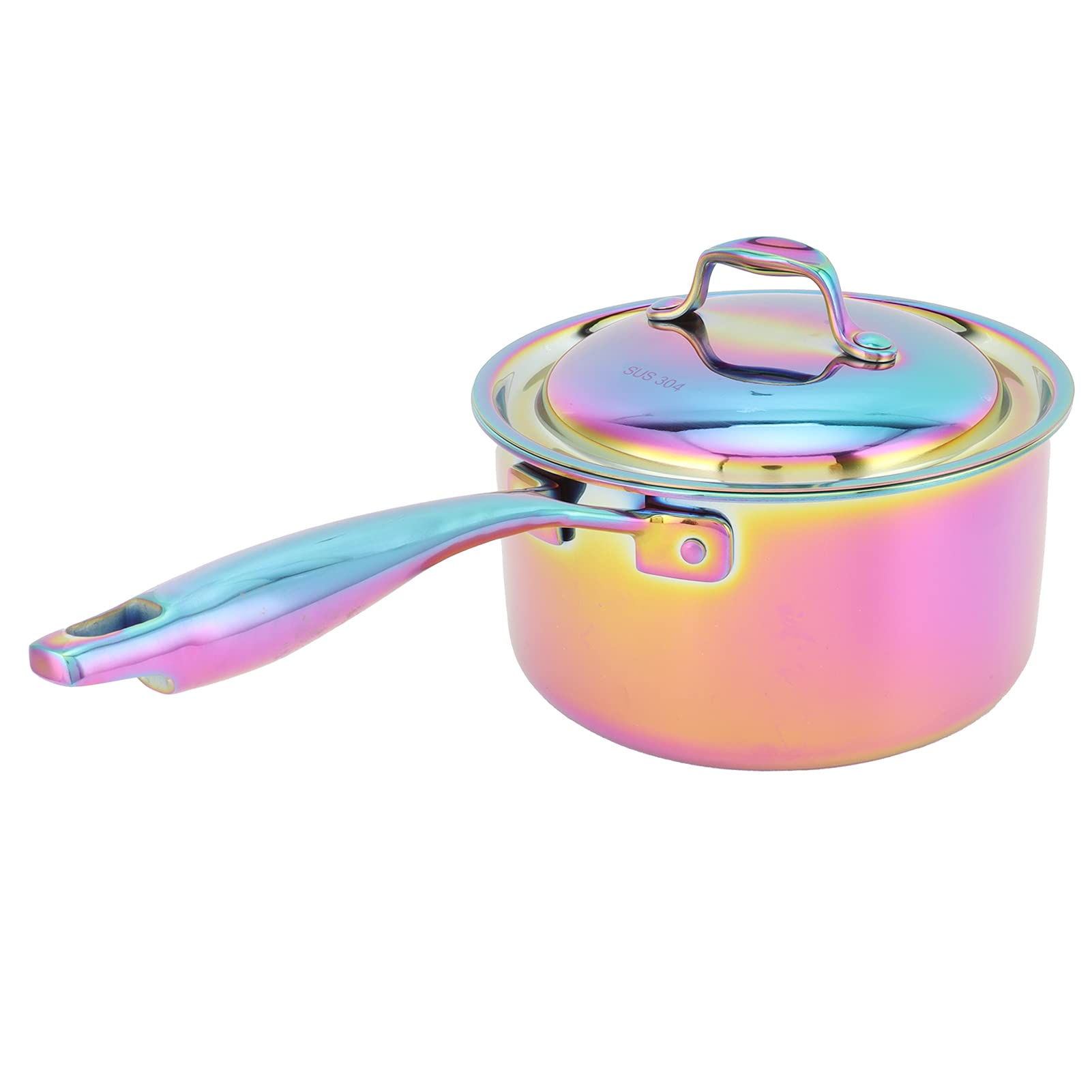 Premium Stainless Steel Thickened Milk Pot with Lid - 3-Layer Composite Bottom Non-Stick Saucepan for Baby Food & Cooking (Colorful Options) - Perfect for Making Infant Formula, Heating Milk & Preparing Homemade Baby Meals