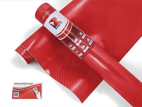 ORACAL 975 Carbon Fiber Geranium Red 305-CF Vinyl Wrap Roll (6ft x 5ft) - Premium Car Wrap Film for Vehicle, Motorcycle & Boat Customization - DIY Auto, Truck & Marine Decoration