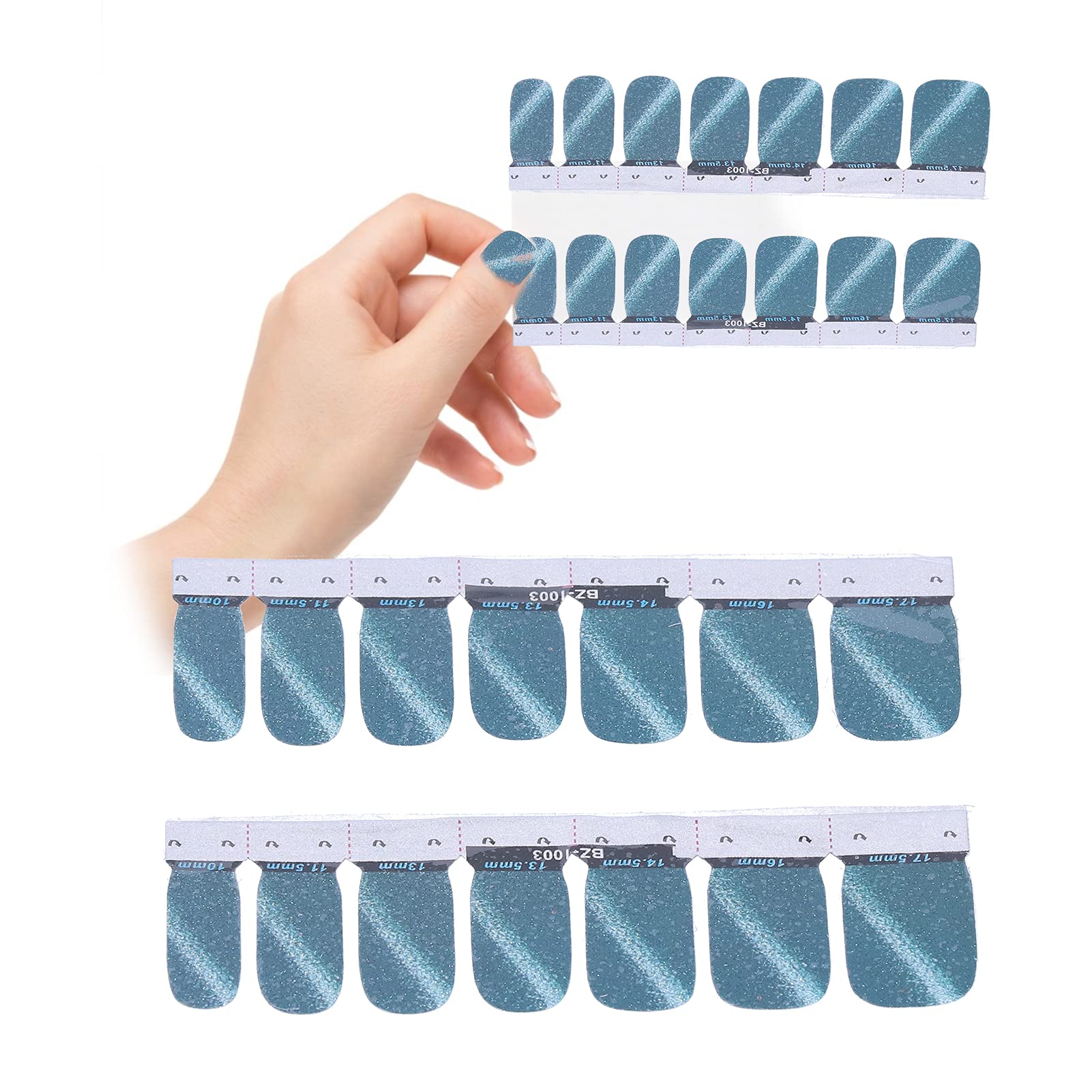 Ubersweet® Self-Adhesive Nail Wraps - 14pc Nail Polish Strips for Professional Manicures & Nail Art | Perfect for Nail Salons, Home Use & Nail School Practice (Style 03)