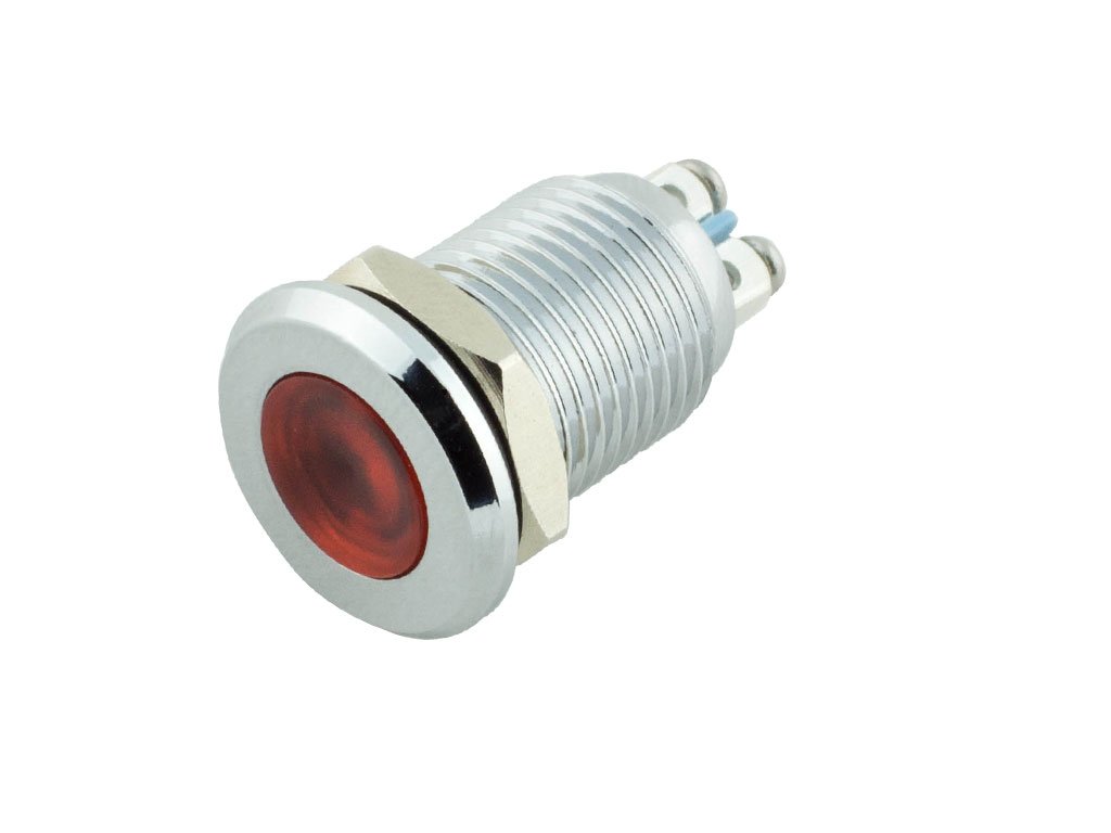 12mm Red 12V LED Metal Indicator Pilot Light - Custom Dashboard Light for Cars, Trucks, Boats & Motorcycles - Perfect for Warning Signals, Interior Accent Lighting & Vehicle Decoration