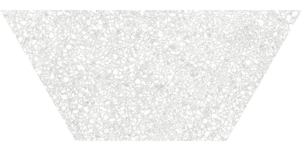 10 x 24 Inch Pearl White Matte Rectified Porcelain Tile - Half Hexagon Trapezoid Shape for Floor & Wall - Perfect for Bathroom, Kitchen Backsplash, and Living Room Accent Walls