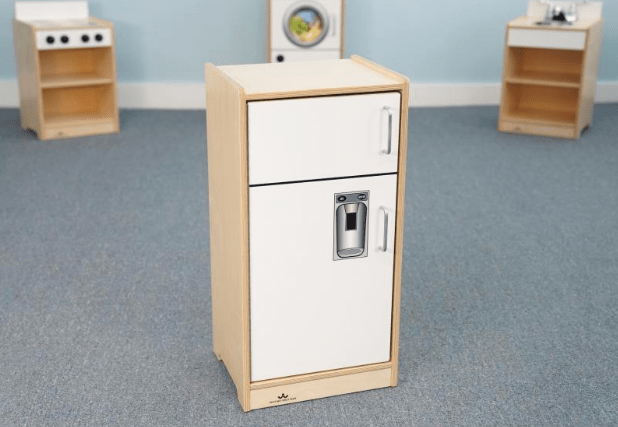 Let's Play Toddler Refrigerator Toy - White Color (Model WB7245) - Perfect for Pretend Play Kitchen & Early Childhood Development