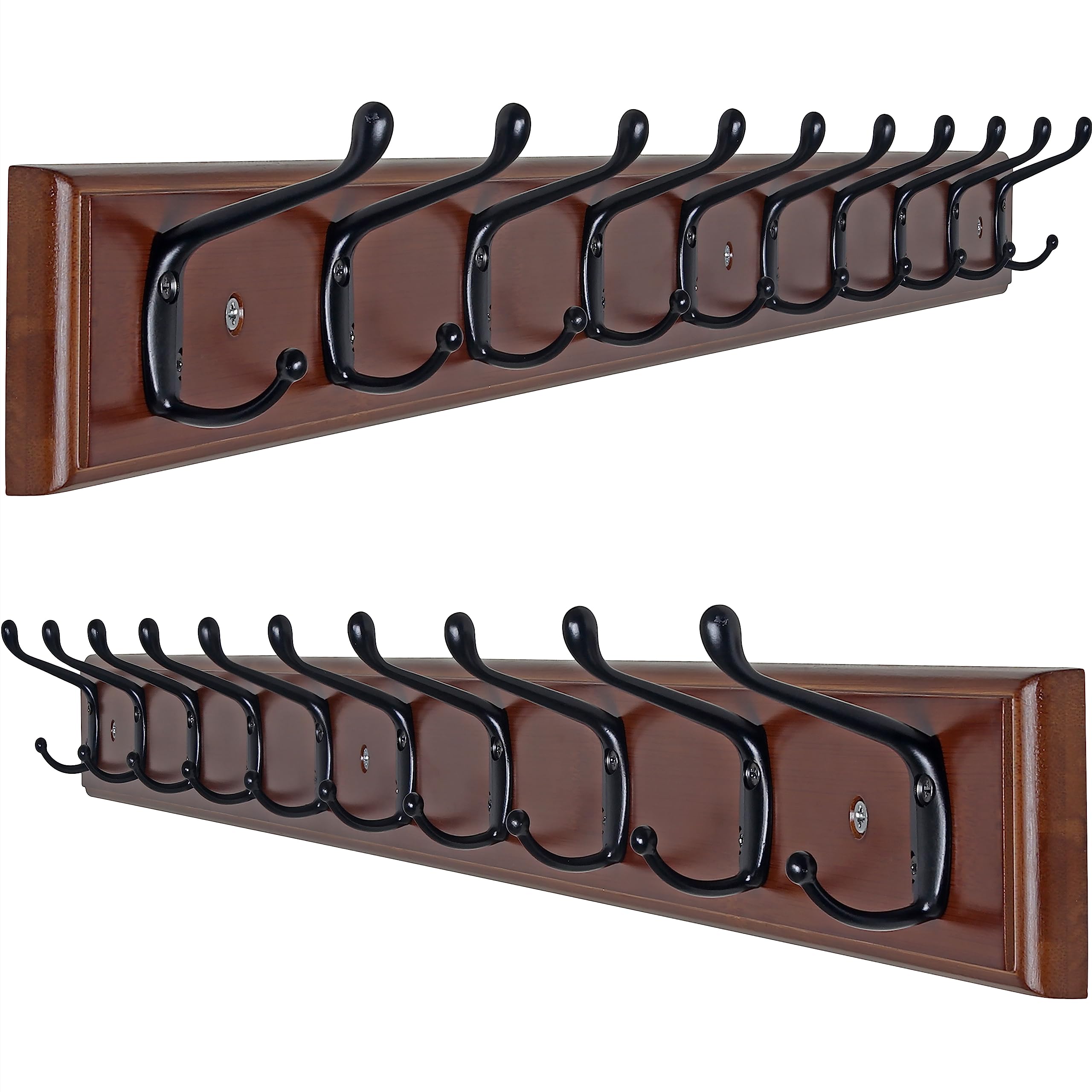 Dseap Wall Mounted Coat Rack - 10 Hooks, 16