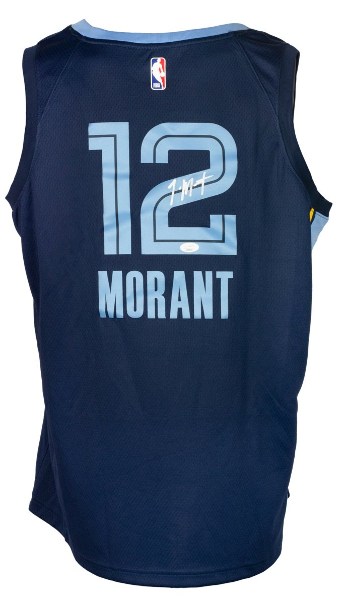 Authentic Ja Morant Signed Blue Nike Memphis Grizzlies Swingman Jersey - JSA Certified - Perfect for NBA Memorabilia Collection & Fan Display