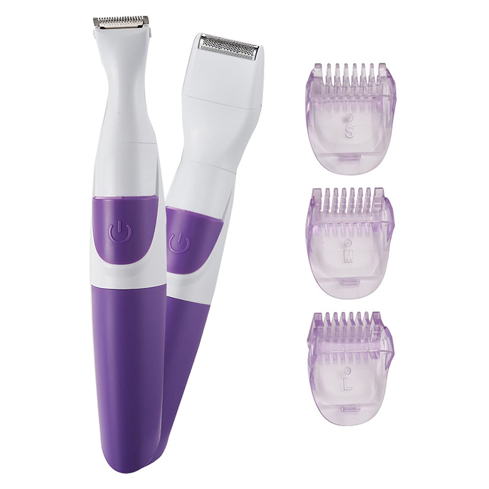 **Women's Bikini Trimmer - 3 Trim Combs, 2-in-1 Cordless Hair Removal for Wet & Dry Use - Purple Lady Shaver for Smooth Skin at Home & Travel**    *(Perfect for quick touch-ups, beach prep, or post-shower grooming – ideal for sensitive skin & on-the-go convenience!)*