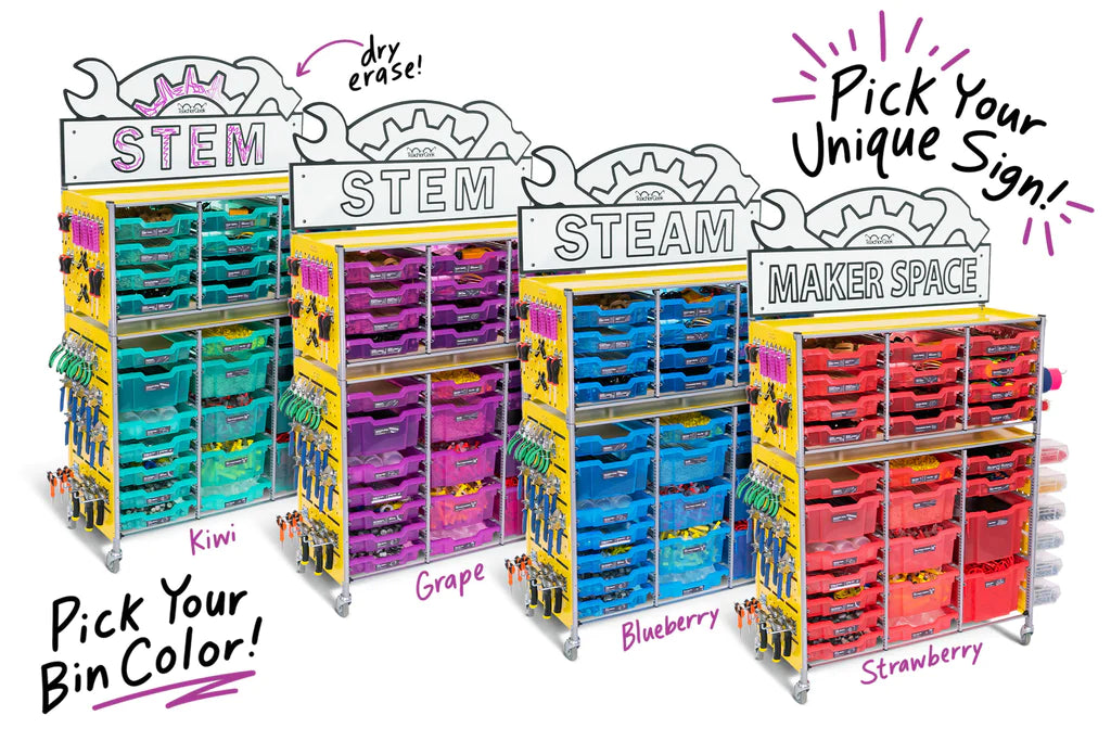 Maker Cart 2.0: Ultimate STEM & STEAM Mobile Activity Cart for Classroom, Makerspace & Homeschool Learning - Perfect for Science Projects & Hands-On Education