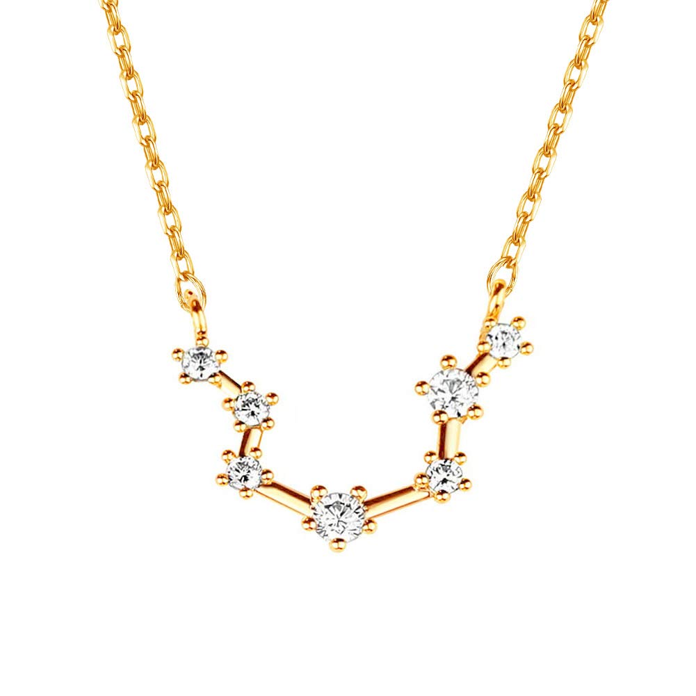 VeeVoice Virgo Zodiac Necklace - Sterling Silver Constellation Pendant for Women | Perfect Birthday Gift & Everyday Jewelry for Horoscope Lovers