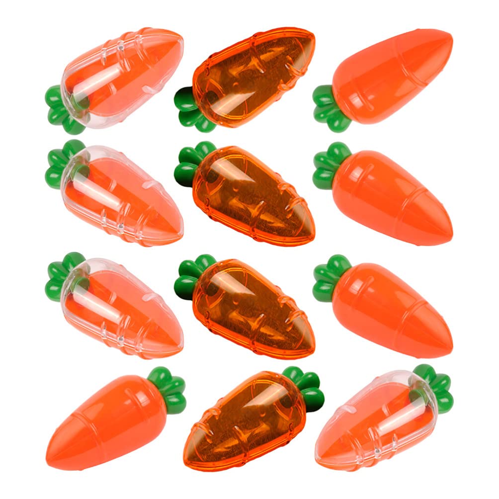 VICASKY 12-Pack Easter Plastic Carrot Containers - Carrot-Shaped Candy Storage Boxes for Easter Egg Hunt, Party Favors & Basket Fillers | Perfect for Easter Decorations, Candy Storage, Cookie Containers & Gift Baskets
