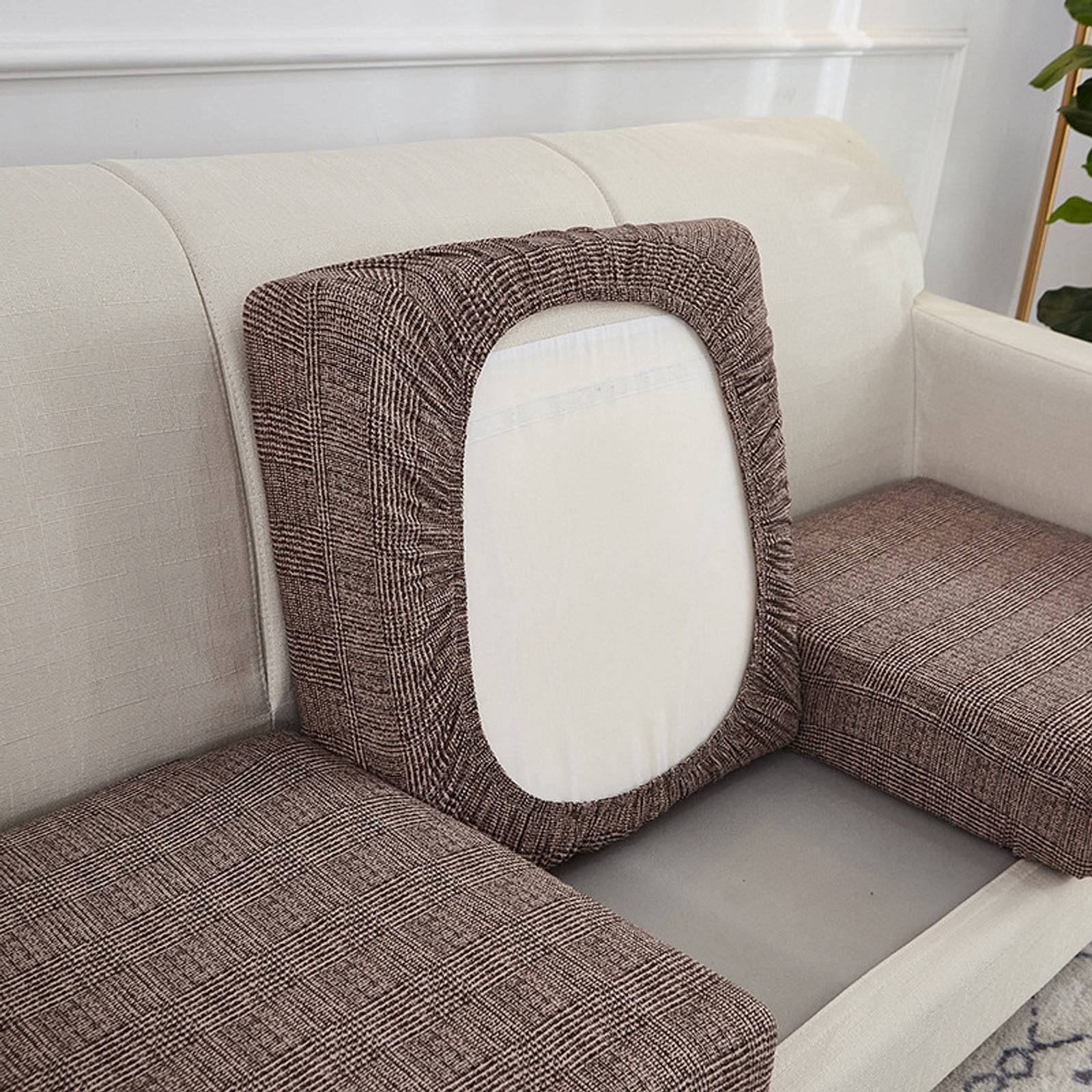 Elastic Sofa Cushion Covers - Stretchable Polyester Printed Seat Covers with Secure Fit for Couches, Chairs & Recliners - Home Decor & Furniture Protection (1-Piece, Size Q) - Perfect for Living Room, Bedroom or Office Seating