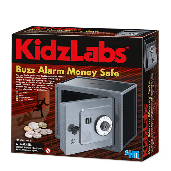 4M Kidz Labs Buzz Alarm Money Safe - Electronic Piggy Bank for Kids with Alarm & Lock - Perfect for Saving Money, Teaching Financial Responsibility & Home Security for Children